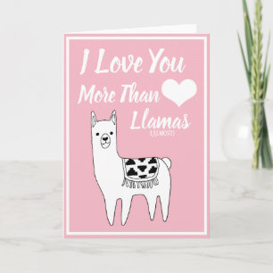 Trendy I Love You More Than Llamas Feiertagskarte