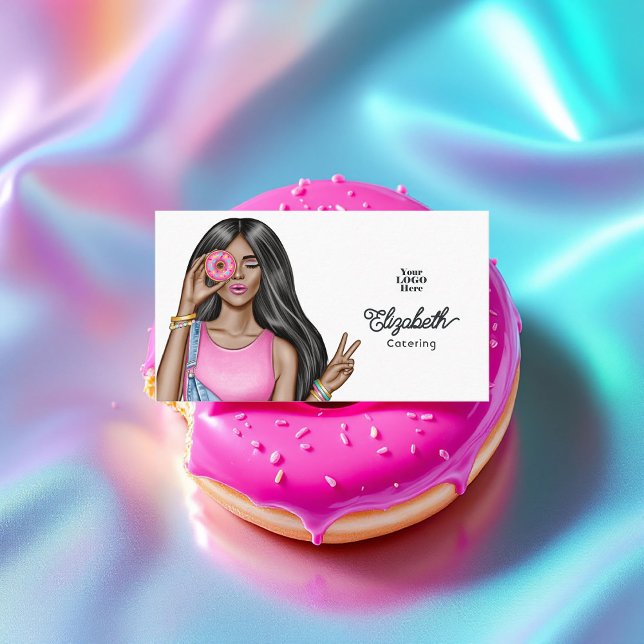 Trendy Illustriert Hot-Pink Beruflich Visitenkarte (Trendy Illustrated Hot-Pink Professional Business Card)