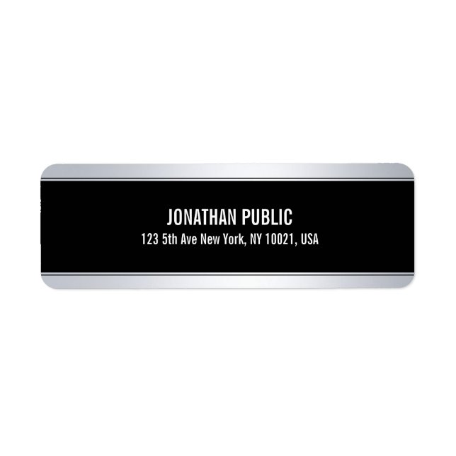 Trendy Imitate Silver Elegante Moderne Schwarze Vo (Vorne)