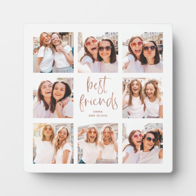 Trendy Imitats Rose Gold Script | Foto der besten  Fotoplatte (Vorderseite)