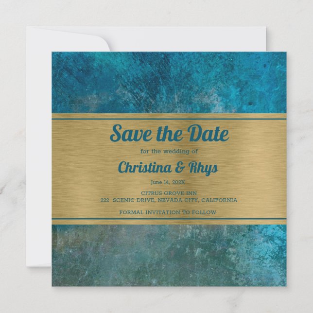 Trendy in Blue Save the Date (Vorderseite)