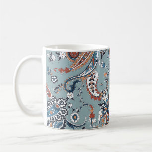 Trendy Indian Paisley: nahtloser Hintergrund. Kaffeetasse