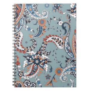 Trendy Indian Paisley: nahtloser Hintergrund. Notizblock