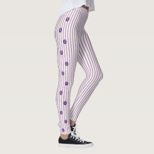 Trendy Indigo Blume mit Blush-an-Violet Streifen Leggings
