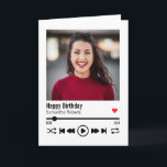 Trendy Individuelle Name Happy Birthday Foto Karte<br><div class="desc">Dieses personalisierte Song-Playlist Geburtstagsdesign kann mit Ihrer eigenen Nachricht an Ihren Ehemann, Ihre Ehefrau, Freund, Freundin, Mutter, Vater, Bruder, Schwester, Familie oder Freunde angepasst werden. Dazu können Sie das Wort "Geburtstag glücklich" durch Ihr eigenes kurzes, individuelles Wort/Zitat ersetzen. Der Name kann auch auf Ihren eigenen individuelle Name geändert werden. Sie...</div>