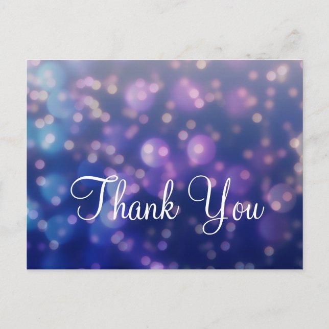 Trendy Inexpensiv Gold Glitter Sparkle Thank You Postkarte (Vorderseite)