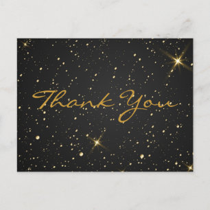 Trendy Inexpensiv Gold Glitzer Black Danke, Pos Postkarte