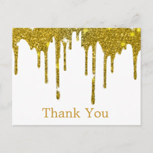 Trendy Inexpensiv Gold Glitzer Black Danke, Pos Postkarte
