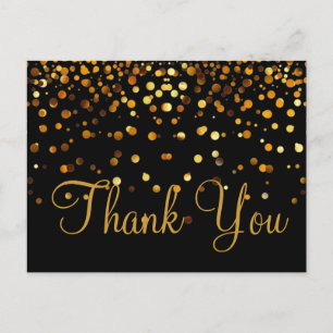 Trendy Inexpensiv Gold Glitzer Black Vielen Dank Postkarte