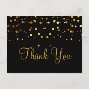 Trendy Inexpensiv Gold Glitzer Black Vielen Dank Postkarte