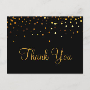 Trendy Inexpensiv Gold Glitzer Black Vielen Dank Postkarte