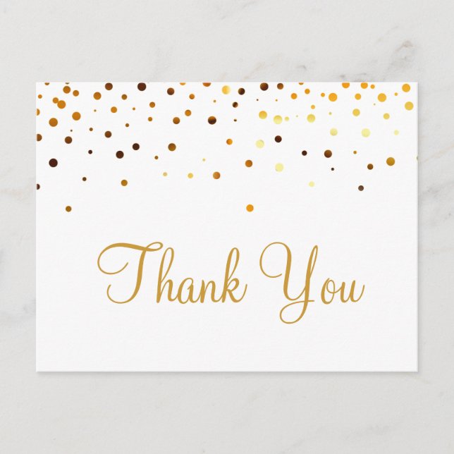 Trendy Inexpensiv Gold Glitzer White Vielen Dank Postkarte (Vorderseite)