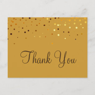 Trendy Inexpensiv Gold Glitzer Yellow Vielen Dank Postkarte