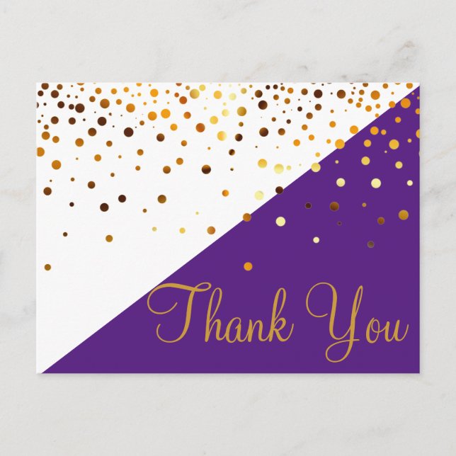 Trendy Inexpensive Gold Glitzer Blue Danke Pos Postkarte (Vorderseite)