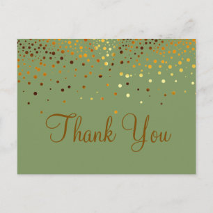 Trendy Inexpensive Gold Glitzer Green Vielen Dank Postkarte
