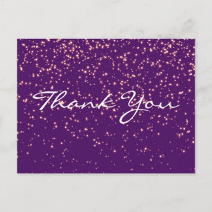 Trendy Inexpensive Gold Glitzer Lila Vielen Dank Postkarte