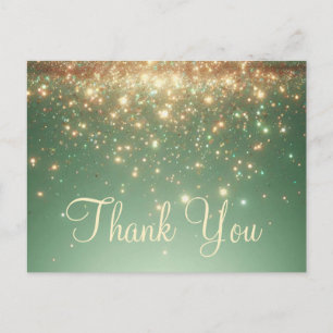 Trendy Inexpensive Gold Glitzer Vielen Dank Postkarte