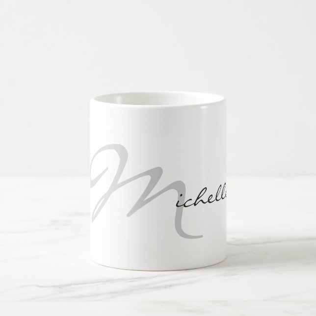 Trendy Initial Letter & Name Calligrahy Chic Kaffeetasse (Mittel)