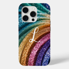 Trendy Initials Eleganter Rainbow Glitzer Case-Mate iPhone Hülle