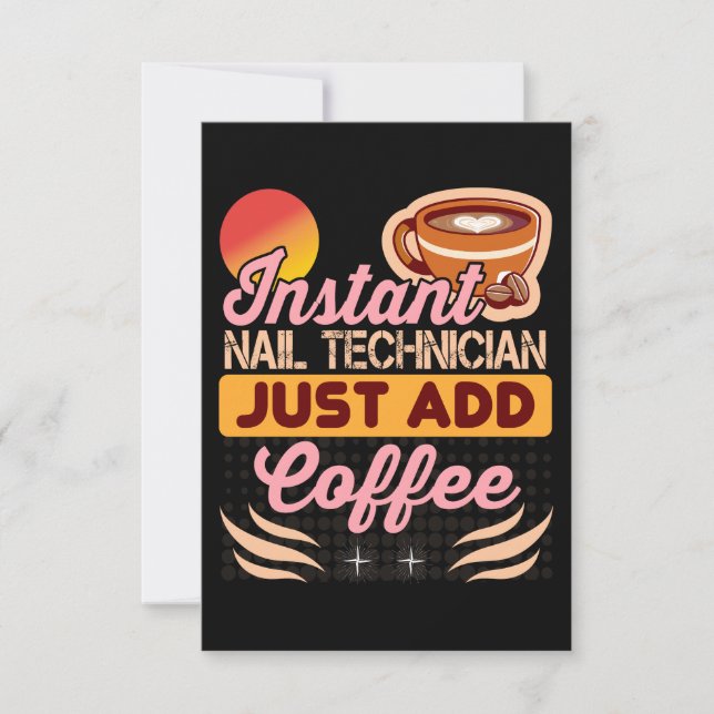 Trendy Instant Nail Technician Kaffeekonzept Karte (Vorderseite)
