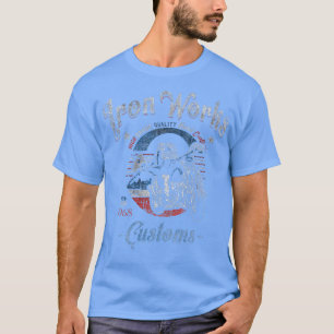 Trendy Iron Works Customs Skeletter Biker Poster T-Shirt