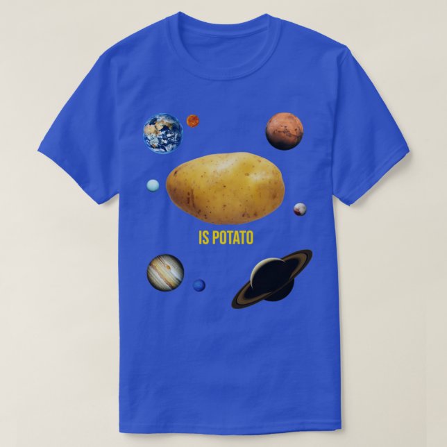 Trendy Is Potato mit Sonnensystem T-Shirt (Design vorne)