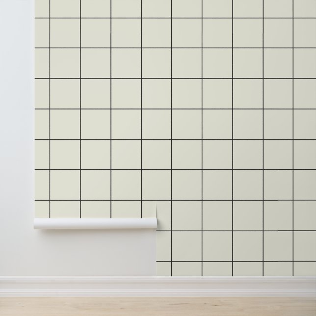 Trendy Ivory White 6" Grid Tapete (Anwendung)