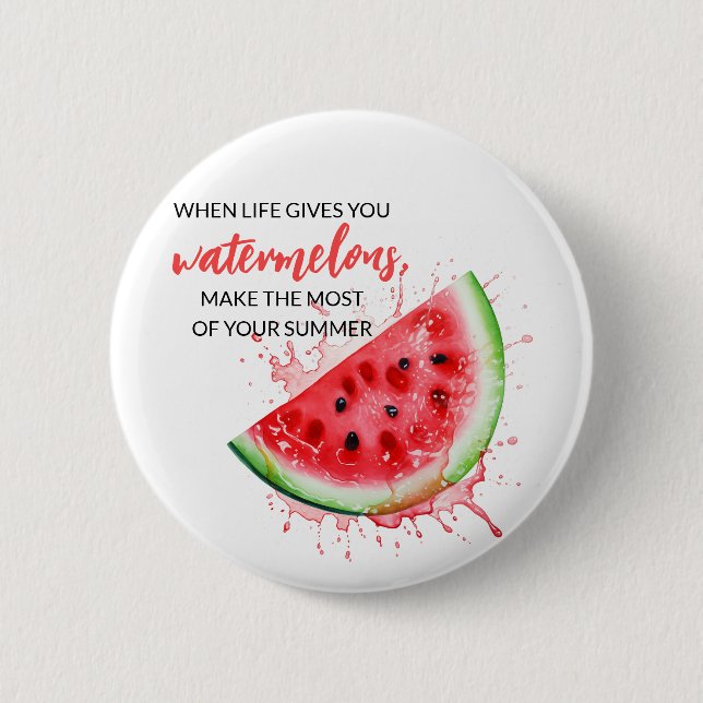 Trendy Juicy Watermelon Summer Design Motivierend Button (Vorderseite)