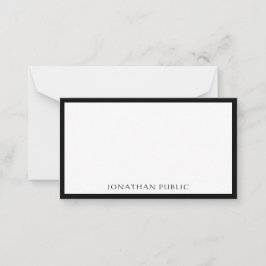 Trendy kalligraphisch typed Elegant Simple Black Mitteilungskarte