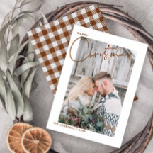 Trendy Kariert Frohe Weihnachts-Script-Foto