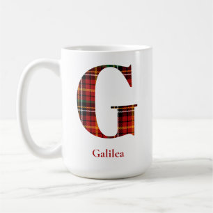 Trendy Kariert Letter G Monogram Name Christmas Kaffeetasse