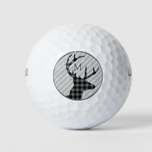 Trendy karierte Rotwild und graues gestreiftes mit Golfball