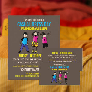Trendy Kids, Lässig Dress Day Fundraiser Advert Flyer