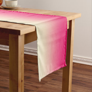 Trendy korallenrotes Rosa zu Vintager weißer Ombr Kurzer Tischläufer