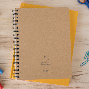 Trendy Kraft Modern Monogram Weekly Planer