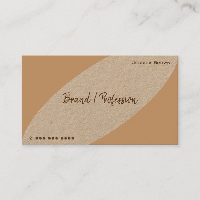 Trendy Kraft Paper Vintag Beige Rustikale Braun Visitenkarte (Vorderseite)