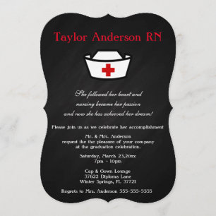 Trendy Krankenpflege-SchulAbschluss-Mitteilung Einladung