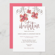 Trendy Künstlerisch Pink Watercolor Blumenschrift 