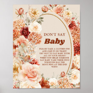 Trendy Kupfer Blush Fall nicht sagen Babyspiel-Zei Poster
