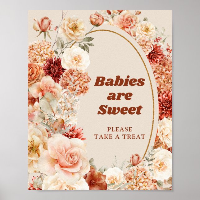 Trendy Kupferrot und bordeauxfarbene Babys sind sü Poster (Vorne)