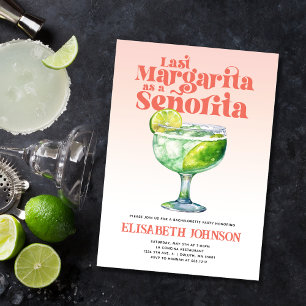Trendy Last Margarita als Señorita Bachelorette Einladung