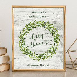 Trendy Laurel Wreath Greenerenery Baby Dusche Will Poster