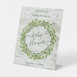 Trendy Laurel Wreath Greenerenery Baby Dusche Will Sockelschild