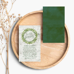 Trendy Laurel Wreath Greenerenery Baby Shower Book Begleitkarte