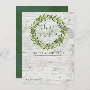 Trendy Laurel Wreath Greenery Baby Shower Hinweiskarte