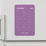 Trendy Lavender Full Year 2024 Calendar Magnet<br><div class="desc">Einfaches und kühlem Kalendermagnet für 2024. Dieses Design besticht durch ein modernes Set von Schriftart, ein volles 12-monatiges Jahr 2024, vor einem trendigen Lavendelhintergrund. Personalisieren Sie, um es zu Ihrem eigenen oder ein paar besondere's zu machen. TIPP: Sie können die Hintergrundfarbe ändern, indem Sie Zazzles eigenes Anpassungstool verwenden, um sie...</div>