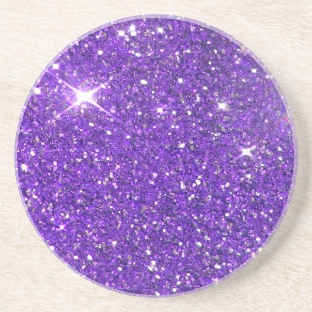Trendy Lavender Lila Sparkling Glitzer Glitz Getränkeuntersetzer (Vorne)