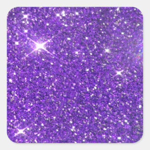 Trendy Lavender Lila Sparkling Glitzer Glitz Quadratischer Aufkleber