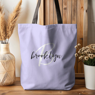 Trendy Lavender Schwarz-weiß Script Monogram