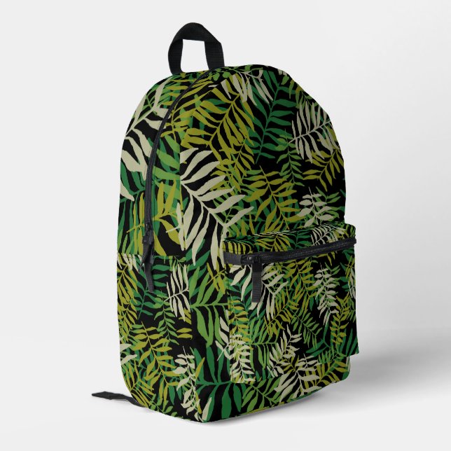 Trendy Leafy Pflanze Green Garden Bedruckter Rucksack (Rückseitige Ecke links)